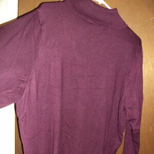 Sweater, Purple, Calvin Klein Turtleneck with Slouched Shoulders, Long Sleeve,